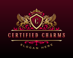 Luxury Pegasus Crest logo design