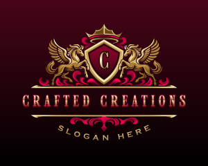 Luxury Pegasus Crest logo design