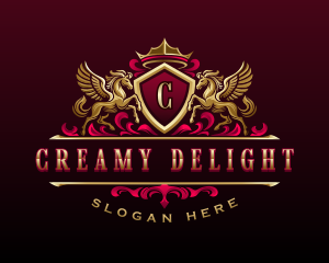 Luxury Pegasus Crest logo design