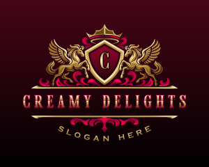 Luxury Pegasus Crest logo design