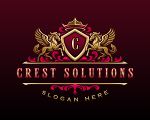 Luxury Pegasus Crest logo design