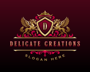 Luxury Pegasus Crest logo design