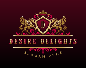 Luxury Pegasus Crest logo design