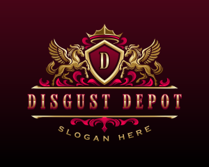 Luxury Pegasus Crest logo design