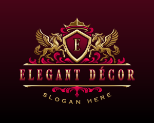 Luxury Pegasus Crest logo design