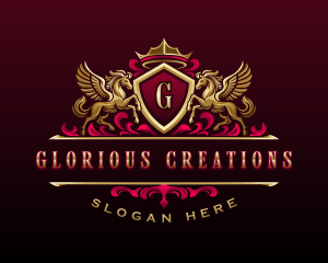 Luxury Pegasus Crest logo design