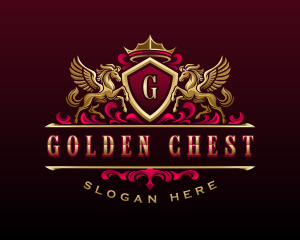 Luxury Pegasus Crest logo design