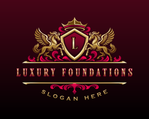 Luxury Pegasus Crest logo design