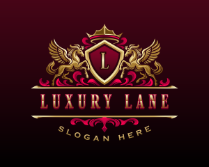 Luxury Pegasus Crest logo design