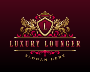 Luxury Pegasus Crest logo design