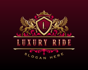 Luxury Pegasus Crest logo design