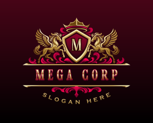 Luxury Pegasus Crest logo design