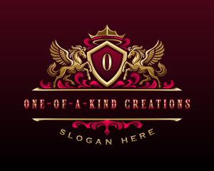 Luxury Pegasus Crest logo design