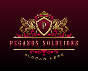 Luxury Pegasus Crest logo design