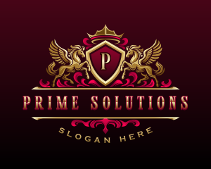 Luxury Pegasus Crest logo design