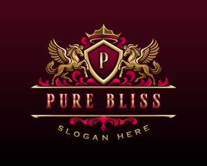 Luxury Pegasus Crest logo design