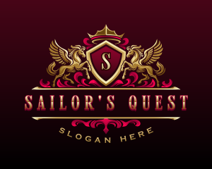 Luxury Pegasus Crest logo design