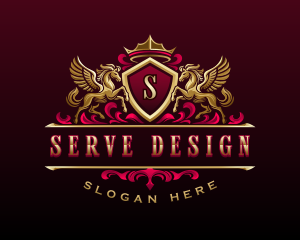 Luxury Pegasus Crest logo design