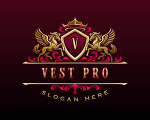 Luxury Pegasus Crest logo design