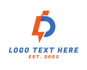 Futuristic Letter D Blot logo