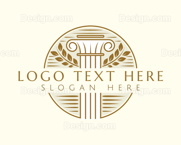 Greek Column Leaf Logo