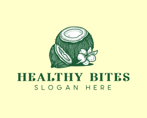 Healthy Coconut Fruit logo design