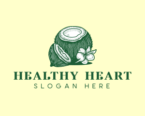 Healthy Coconut Fruit logo design