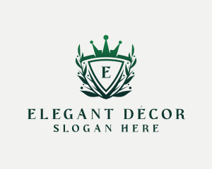 Elegant Crown Shield logo design