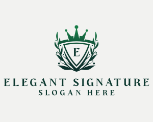 Elegant Crown Shield logo design