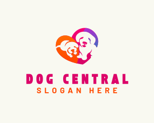 Heart Dog Puppy logo design