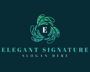 Elegant Natural Leaves logo design