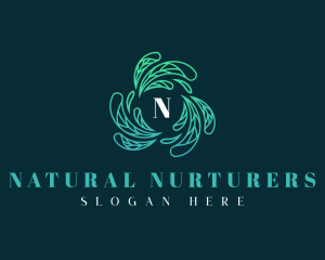 Elegant Wellness Leaves logo design