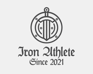 Iron Shield & Sword logo design