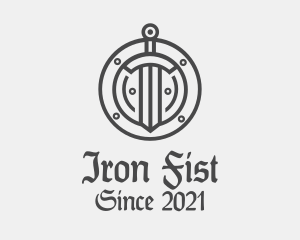 Iron Shield & Sword logo design