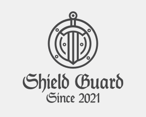 Iron Shield & Sword logo design