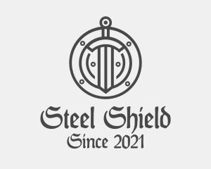 Iron Shield & Sword logo design