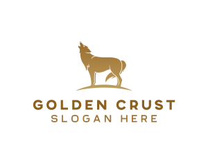 Golden Wolf Animal logo design