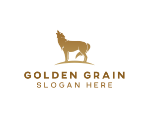 Golden Wolf Animal logo design