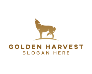 Golden Wolf Animal logo design