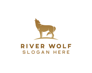 Golden Wolf Animal logo