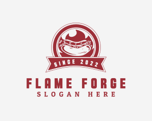 Flame Hot Dog Sandwich logo design