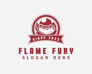 Flame Hot Dog Sandwich logo design