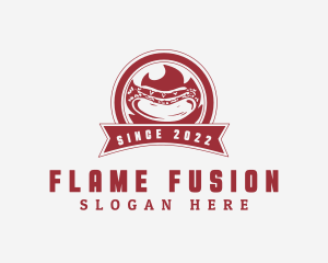 Flame Hot Dog Sandwich logo design