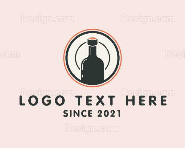 Wine Bottle Drink Logo