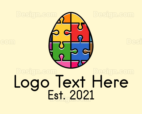 Jigsaw Puzzle Egg Logo