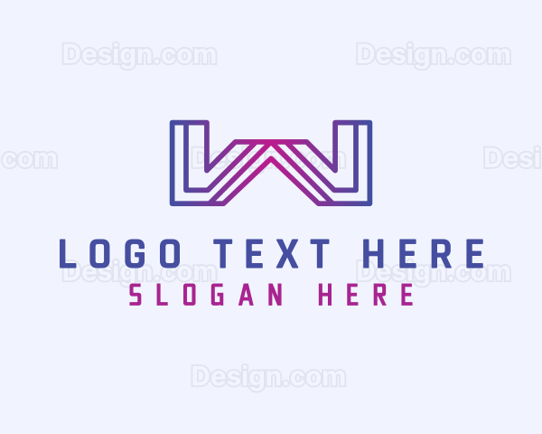 Gradient Tech Letter W Logo