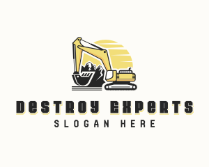 Excavator Heavy Equipment logo design