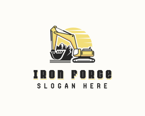 Excavator Heavy Equipment logo design