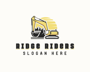 Excavator Heavy Equipment logo design