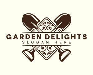 Horticulture Shovel Gardening logo design